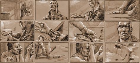James Cameron The Terminator Storyboard Storyboard Illustration