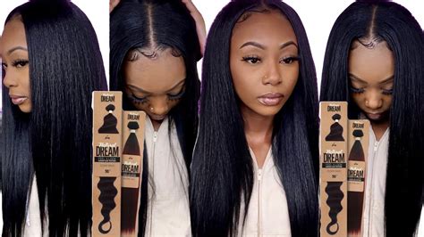 Natural Middle Part Leave Out Quick Weave Ft Zury Dream Hair Beauty
