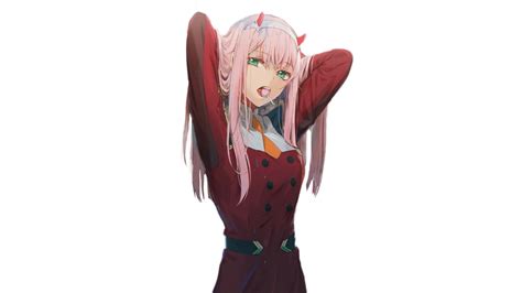 Darling In The Franxx Zero Two Hiro Zero Two With Red Dress Holding Her