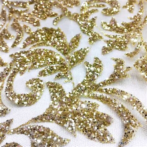 Metallic Gold Glitter On Light Tulle Mesh Lace Fabric By The Etsy