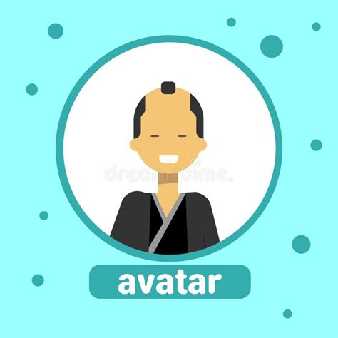 Asian Man Avatar Icon Japanese Male In Traditional Costume Profile