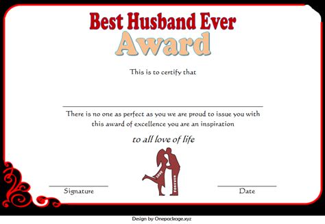 Best Husband Certificate Template Free 1st Design In 2021 Best