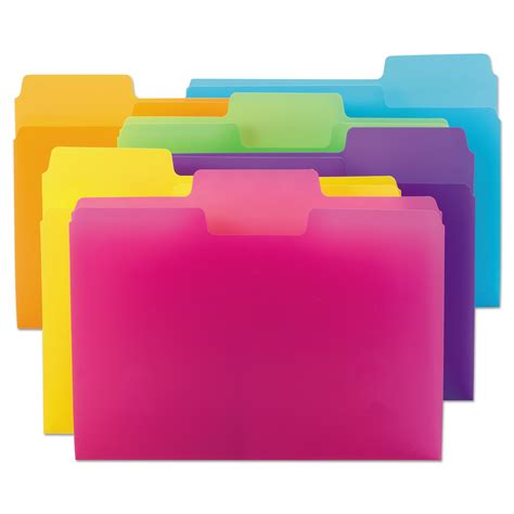 Smead Top Tab Poly Colored File Folders 13 Cut Tabs Letter Size