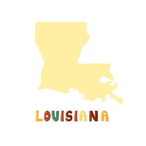 Louisiana Map Isolated Usa Collection Map Of Louisiana Yellow