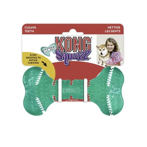 Kong Squeezz Dental Bone Rubber Dog Toy