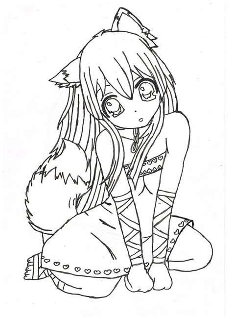 Wolf Girl Coloring Pages Coloring Home