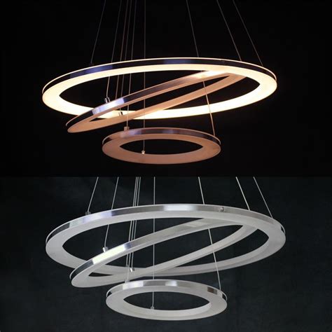 Modern Simple Acrylic Led Circle Pendant Light 3 Tiers Energy Saving