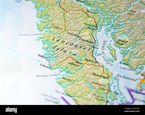 Vancouver Island Map Stock Photo Alamy