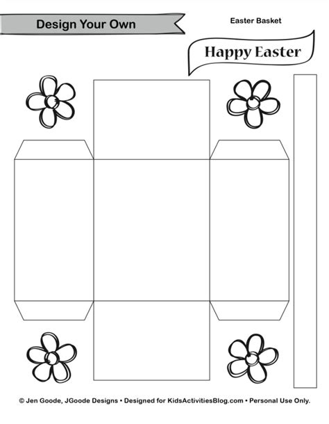 Free Easter Basket Template For Cute Diy Easter Basket Craft Kids