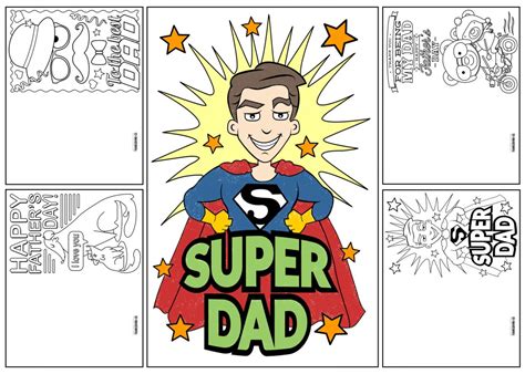 4 Free Printable Fathers Day Cards To Color