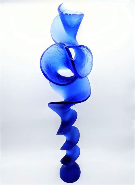 Spin Vladimira Klumpar Art Of Glass Cast Glass Cobalt Blue Czech Glass Spin It Cast