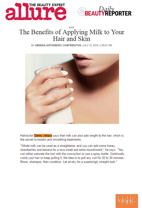 Allure Beauty Expert Tips Benefits of Applying Milk to ...