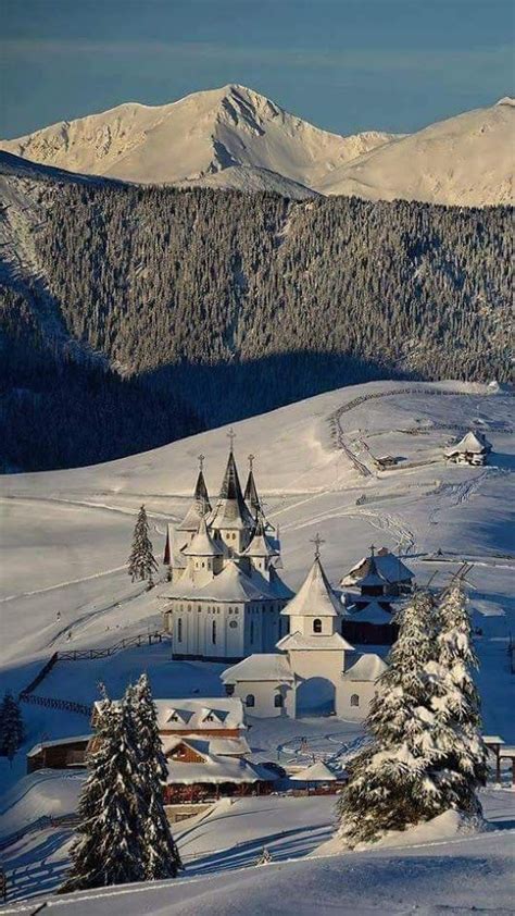 Romania Winter Landscape Winter Painting Beautiful Nature