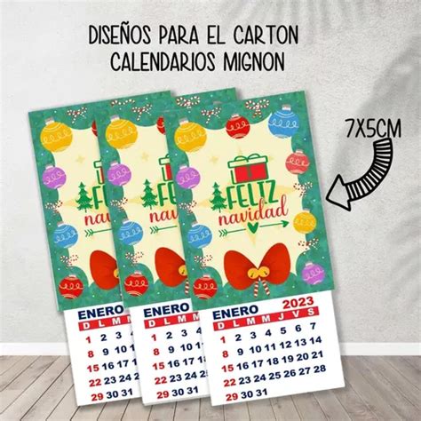 Kit Imprimible Cartones Calendarios Mignon Navidad en venta en San Cristóbal Santa Fe por