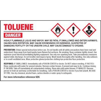 GHS Chemical Labels Toluene GHS Labels Emedco
