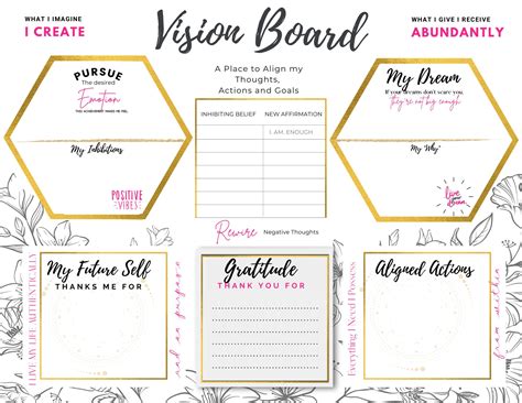 Vision Board Printable Manifesting Digital Printables Etsy España