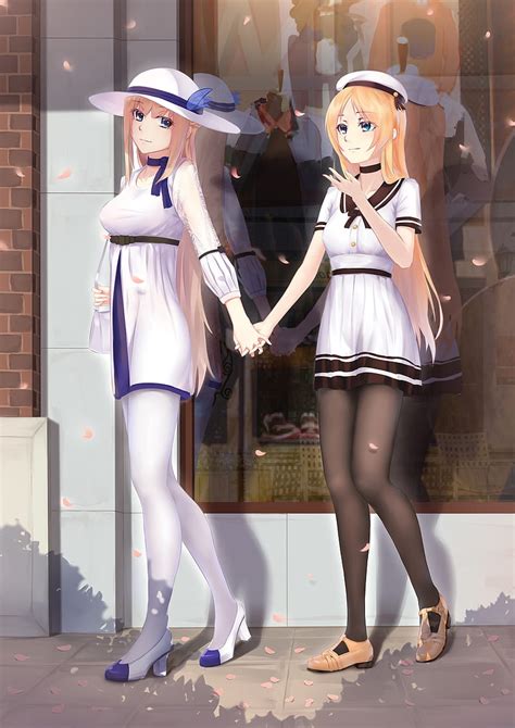 1920x1080px 1080p Free Download Anime Anime Girls Long Hair Blonde Blue Eyes Stockings