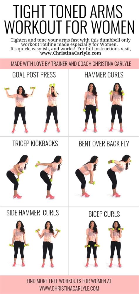 Arm Workout For Women With Dumbbells For Tight Toned Arms In