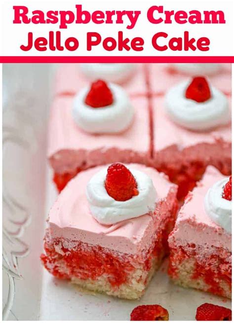 Beat with an electric mixer on medium speed for 2 minutes—the batter should be very smooth. Raspberry Cream Jello Poke Cake | Recipe in 2020 ...