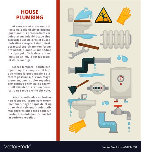 House Plumbing Information Poster Royalty Free Vector Image