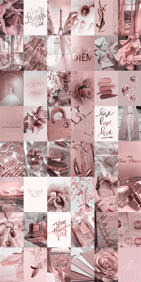 Spice Up Your Room With This Rose Gold Aesthetic Wall Collage Kit In