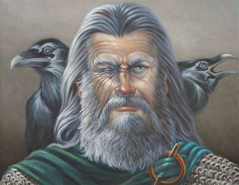 A Painting Of A Man With Two Crows On His Shoulder