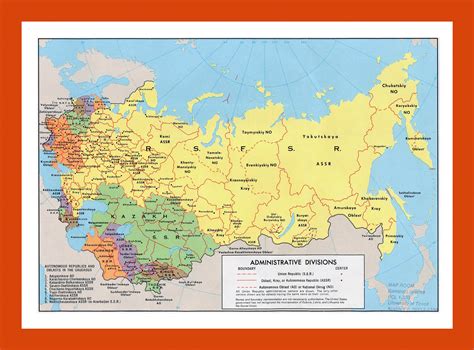 Administrative Divisions Map Of The Soviet Union 1974 Maps Of U S S