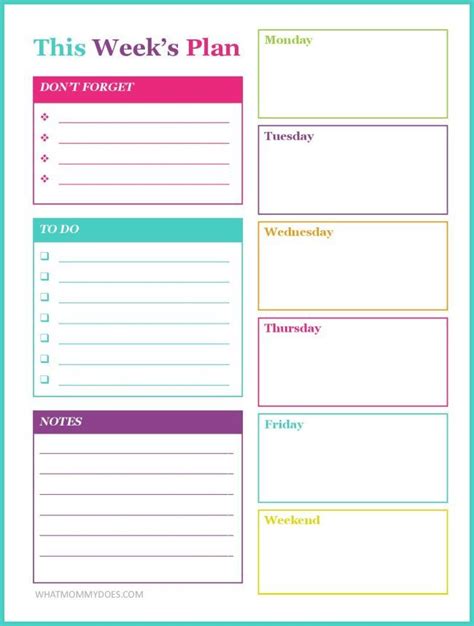 Free Printable Weekly Schedule Template This Weekly Planner Printable