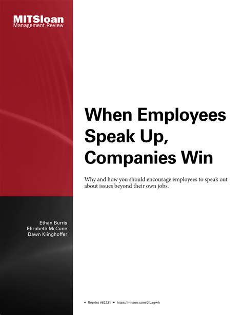 Cover When Employees Speak Up Companies Win Book