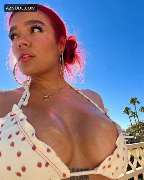Karol G Sexy Hot White Hearts Print Bikini Photoshoot For Social Media
