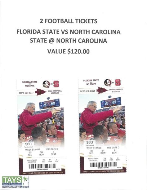 All florida state seminoles tickets. Tays Realty & Auction - Auction: KIWANIS ONLINE CHARITY ...