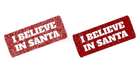 I Believe In Santa Claus Red And Blue Rounded Rectangular Watermarks