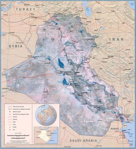 Large Detailed Political Wall Map Of Iraq 2003 Iraq Asia