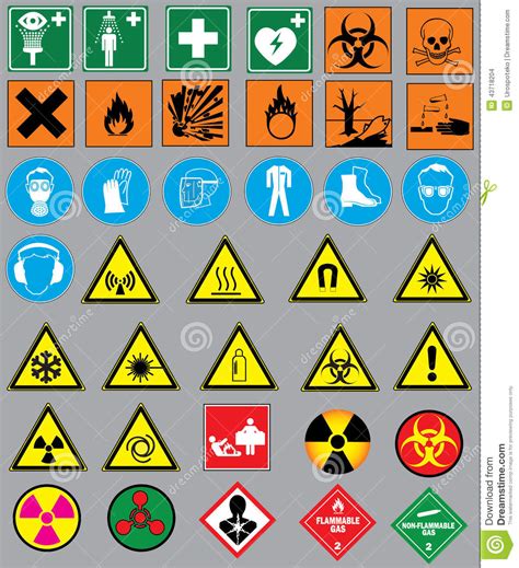 Safety signs and symbols exist to make identifying potential hazards easier. Chemistry simbols stock vector. Illustration of corrosive ...