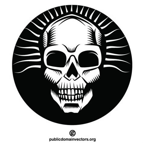 White Skull Silhouette Public Domain Vectors
