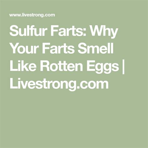 Sulfur Farts Why Your Farts Smell Like Rotten Eggs