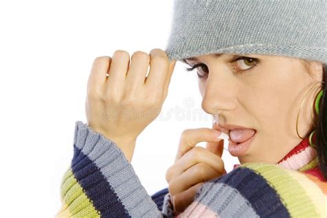 Woman In Sweater Stock Image Image Of Posing Pretty 6164407