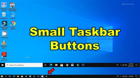 How To Enable Small Taskbar Buttons In Windows 10 Youtube