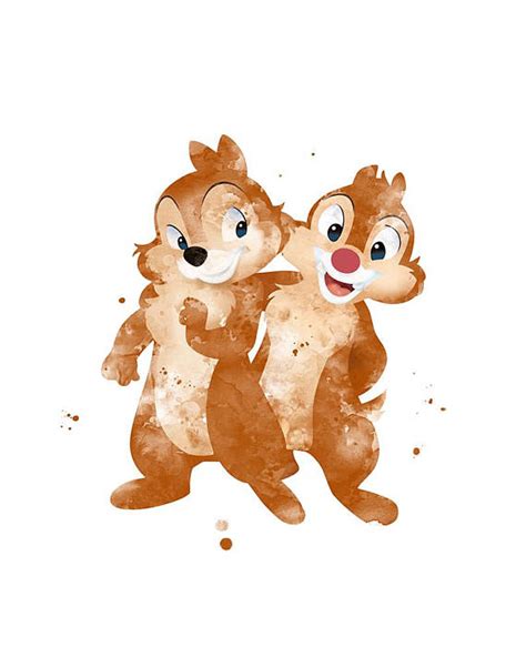 Chip And Dale Print Watercolor Chip And Dale Wall Art Rescue Etsy