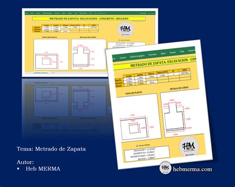 Excel Para Metrado De Zapata Excavaci N Concreto Y Relleno Heb Merma