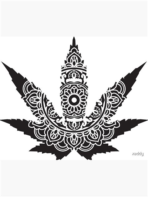 Weed Cannabis Leaf Mandala Poster For Sale By Xaddy Redbubble
