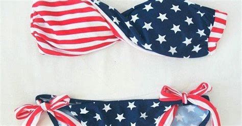 Fashion Bikini Med Usa Flag