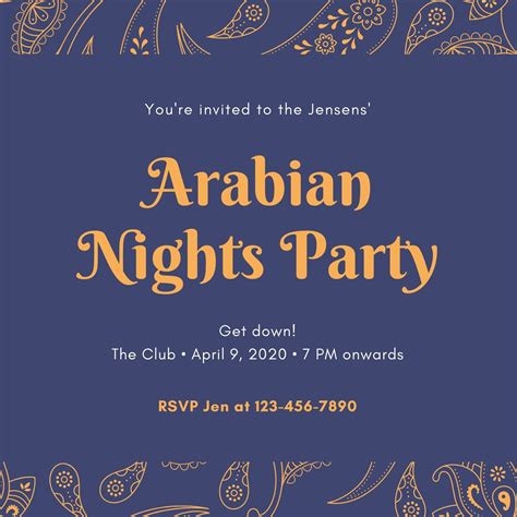 Customize 13 Arabian Nights Invitations Templates Online Canva