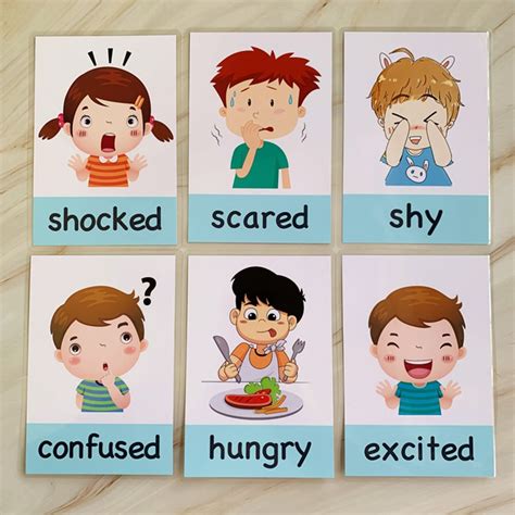 14pcs Early Learning Montessori Emotion Flash Cards For Kids Perkkart