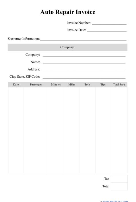 Auto Repair Invoice Template Images And Photos Finder