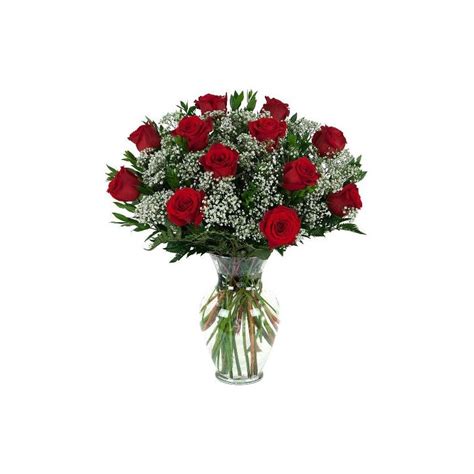 Classic Red Rose Arrangement With Babys Breath In Brooklyn Ny Deja