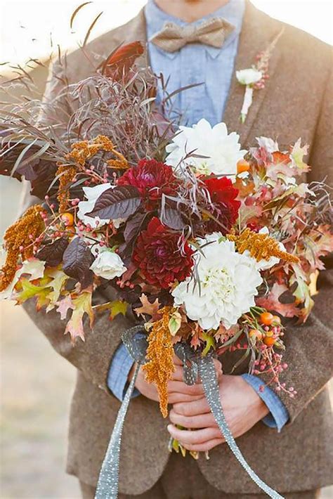 30 Fall Wedding Bouquets For Autumn Brides Fall Wedding Color Palette