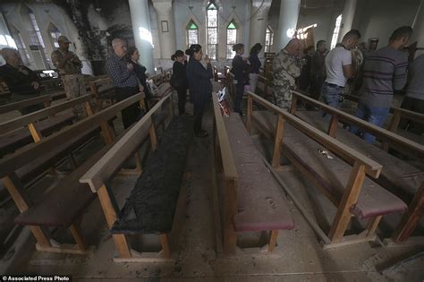 Gasps Tears As Iraqis Return To Is Destroyed Parish Daily Mail Online