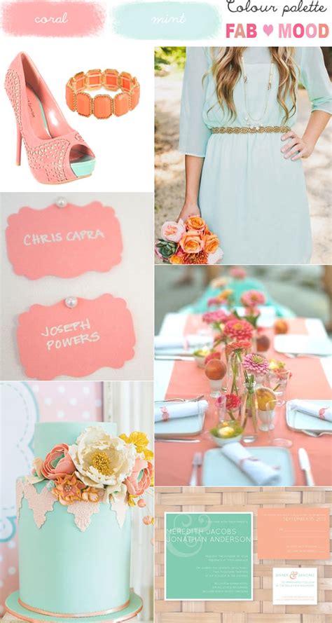Pretty In Coral And Mint Wedding Colour Palette 1 Fab Mood Wedding
