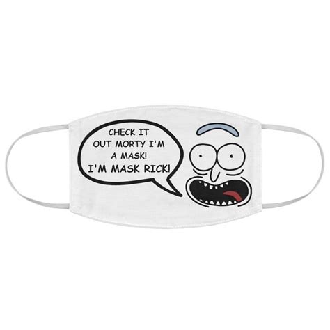 Rick And Morty Mask Fabric Face Mask Rick Sanchez Pickle Etsy